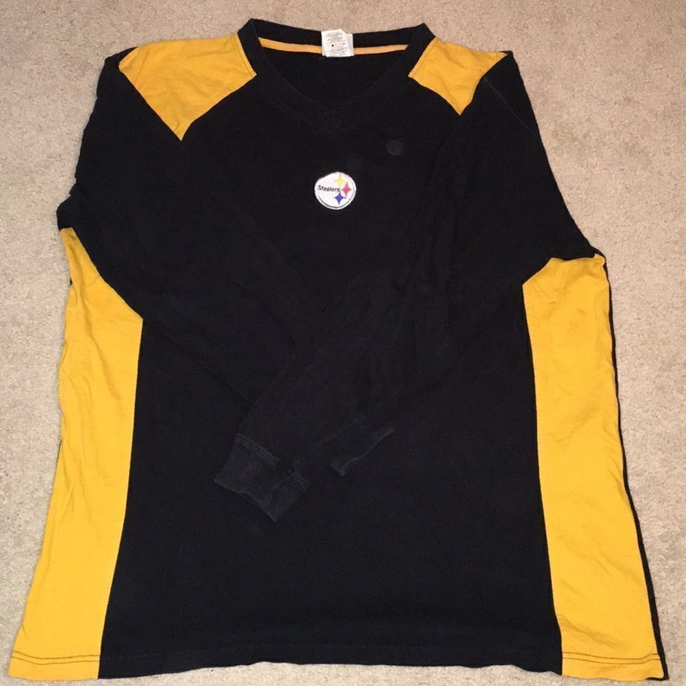 Pittsburgh Steelers V neck ls sweatshirt sweater XL men’s Black & Gold